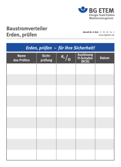 H 060 Baustromverteiler &ndash; Erden, pr&uuml;fen