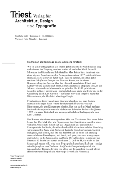 Ein Roman als Hommage an die Akzidenz