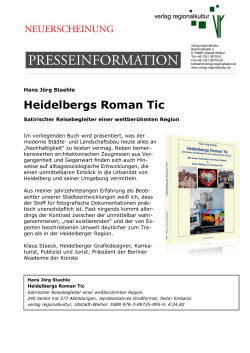 Heidelbergs Roman Tic - Verlag Regionalkultur