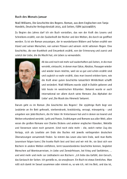 Buch des Monats lanuar Niall Williams, Die Geschichte des Regens