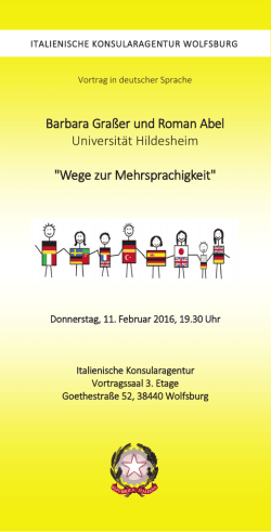 Barbara Graßer und Roman Abel Universität Hildesheim "Wege zur