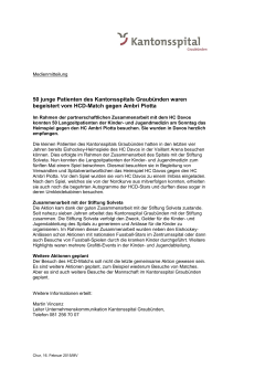 50 junge Patienten des Kantonsspitals Graubünden waren