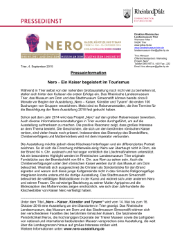 Presseinformation Nero – Ein Kaiser begeistert im Tourismus