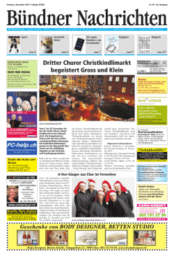 Dritter Churer Christkindlimarkt begeistert Gross und Klein PC