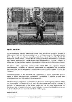 Patrick Secchiari - Kammerchor Herzogenbuchsee