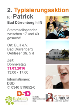 Typisierung fuer Patrick - Krebshilfe Bad Dürrenberg