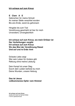 ich schaue auf zum Kreuz