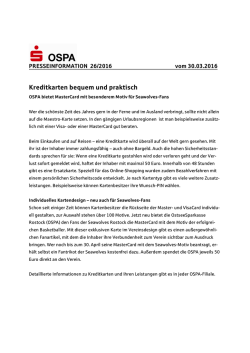 Kreditkarten bequem und praktisch