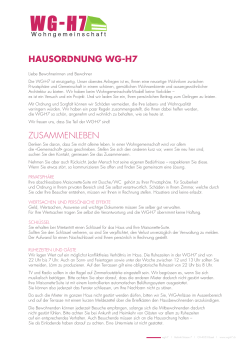 hausordnung wg-h7 zusammenleben - WG