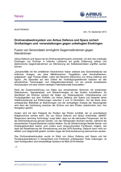 Drohnenabwehrsystem von Airbus Defence and Space sichert