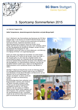 3. Sportcamp Sommerferien 2015