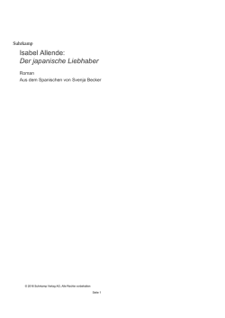 Isabel Allende: Der japanische Liebhaber