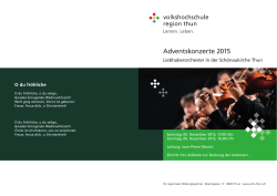 Adventskonzerte 2015 - Volkshochschule Region Thun