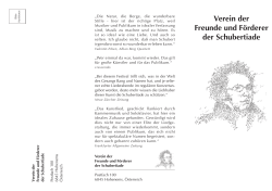 Faltblatt des Vereins der Freunde und Förderer der Schubertiade