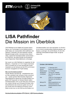 LISA Pathfinder - Faktenblatt