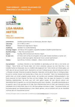 LISA-MARIA HEFTER - WorldSkills Germany