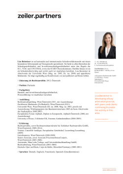 Lisa Beisteiner is developing a busy arbitration practice, with peers