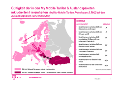 G&uuml;ltigkeit der in den My Mobile Tarifen & Auslandspaketen