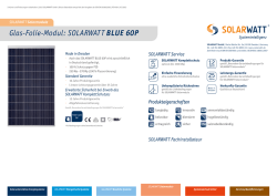 Glas-Folie-Modul: SOLARWATT BLUE 60P