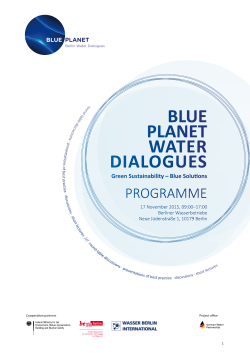 BLUE PLANET wATEr diALogUEs