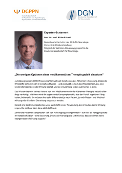 Experten-Statement „Die wenigen Optionen einer medikamentösen