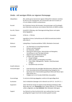 Jimdo - mit wenigen Klicks zur eigenen Homepage
