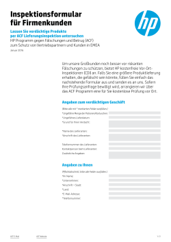 Inspektionsformular f&uuml;r Firmenkunden