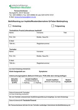 Beihilfeantrag zur Impfstoffkostenübernahme Q-Fieber
