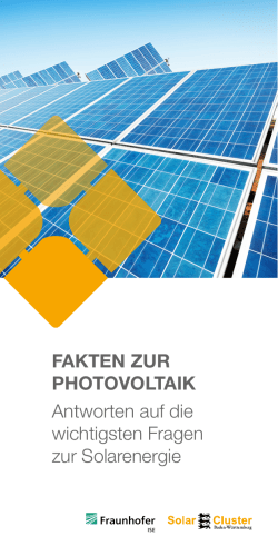 Broschüre „Fakten zur Photovoltaik“