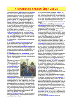 HISTORISCHE FAKTEN &Uuml;BER JESUS