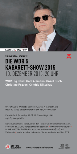 DIE WDR 5 KABARETT-SHOW 2015 10. DEZEMBER 2015, 20 UHR