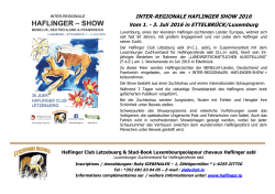INTER-REGIONALE HAFLINGER SHOW 2016 Vom 1.