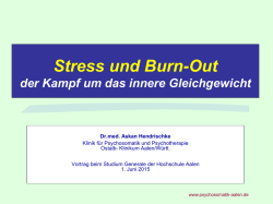 Stress und Burn Out - der Kampf um das innere Gleichgewicht