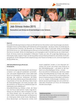 Job-Stress-Index 2015 - Gesundheitsf&ouml;rderung Schweiz