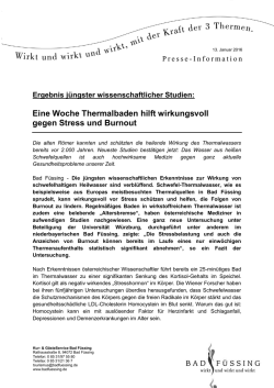 Eine Woche Thermalbaden hilft wirkungsvoll gegen Stress und