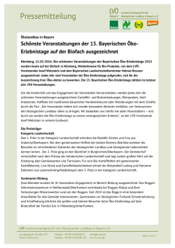 Schönste Veranstaltungen der 15. Bayerischen Öko