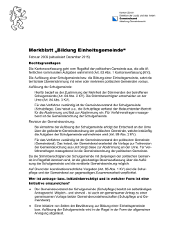 Merkblatt "Bildung Einheitsgemeinde" (PDF, 2