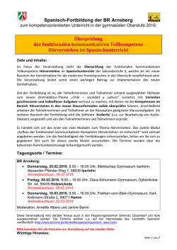 Spanisch-Fortbildung der BR Arnsberg Überprüfung der