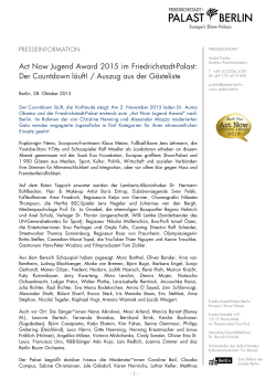 Act Now Jugend Award 2015 im Friedrichstadt