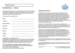 Kundenkarten – Antrag - Kart