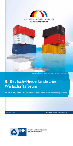 6. Deutsch-Niederländisches Wirtschaftsforum