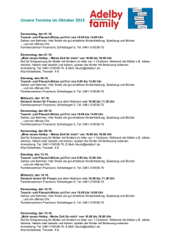 Unsere Termine im Oktober 2015