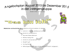 Angebotsplan der Zwergengruppe August 2015 - AWO Ruhr
