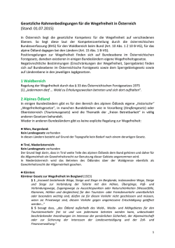 Gesetzliche Grundlagen der Wegefreiheit