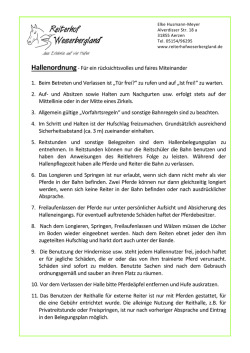 Hallenordnung - Reiterhof Weserbergland