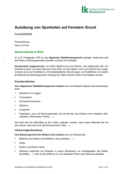 Ausübung von Sportarten auf fremdem Grund
