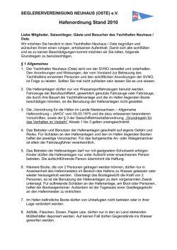 Hafenordnung - Seglervereinigung Neuhaus / Oste