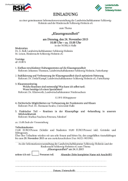 Einladung zum - Rinderzucht Schleswig