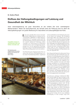 Einfluss der Haltungsbedingungen auf Leistung und Gesundheit der