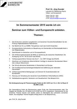 Im Sommersemester 2015 werde ich ein Seminar zum V&ouml;lker